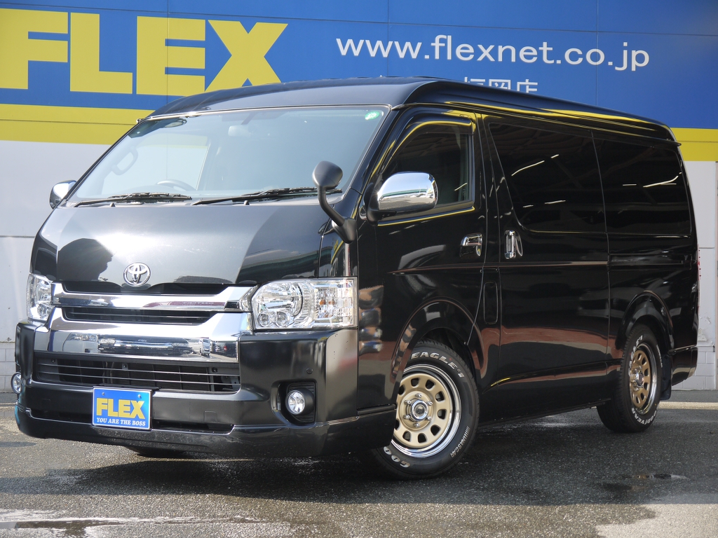 ４型ハイエースワゴンＧＬ２．７Ｇ２ＷＤ！人気のブラック！新車時ＯＰ＆カスタムも充実！低走行＆程度良好！