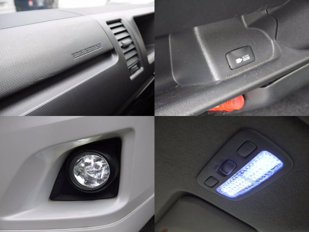 新車時メーカーオプションのＡＣ１００Ｖ電源・ＳＲＳエアバッグも完備！ＬＥＤルームランプ＆クリスタルレンズにＬＥＤフォグランプも装着済み！
