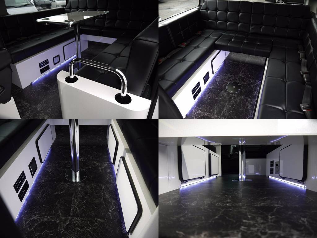 横座り座席家具には、ＬＥＤ間接証明も完備しております。高級感のあるインテリアを演出します。