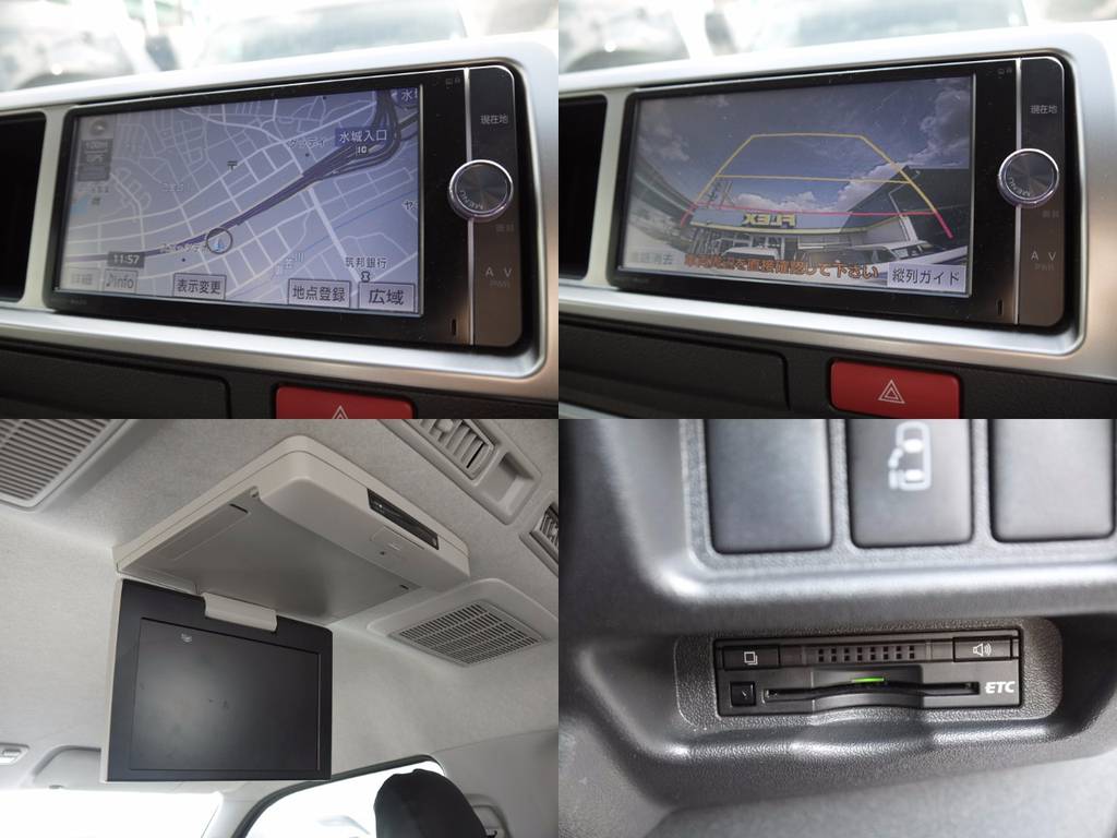 ＴＯＹＯＴＡ純正ＳＤ地デジナビ＆バックカメラ＆ＥＴＣ＆１０インチフリップダウンモニター！オーディオ類も充実しております。