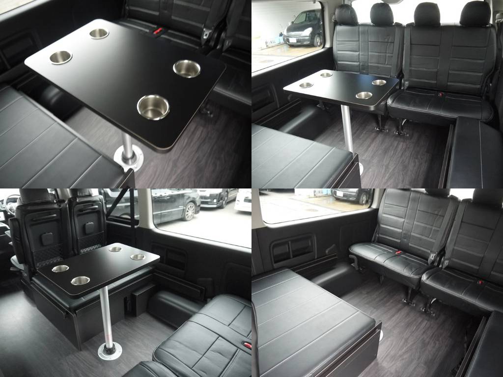 センターテーブルも標準装備！テーブルを囲んでの対面乗車も可能です。