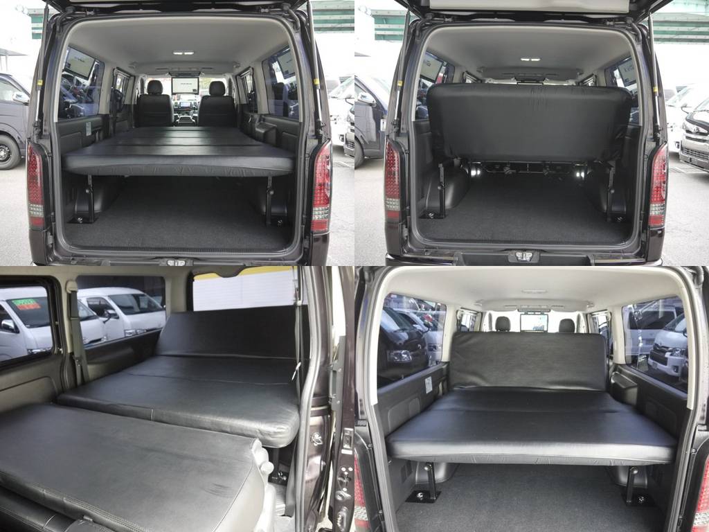 シンケダブルリクライニングベッド完備！気軽に車中泊もお楽しみいただけます。