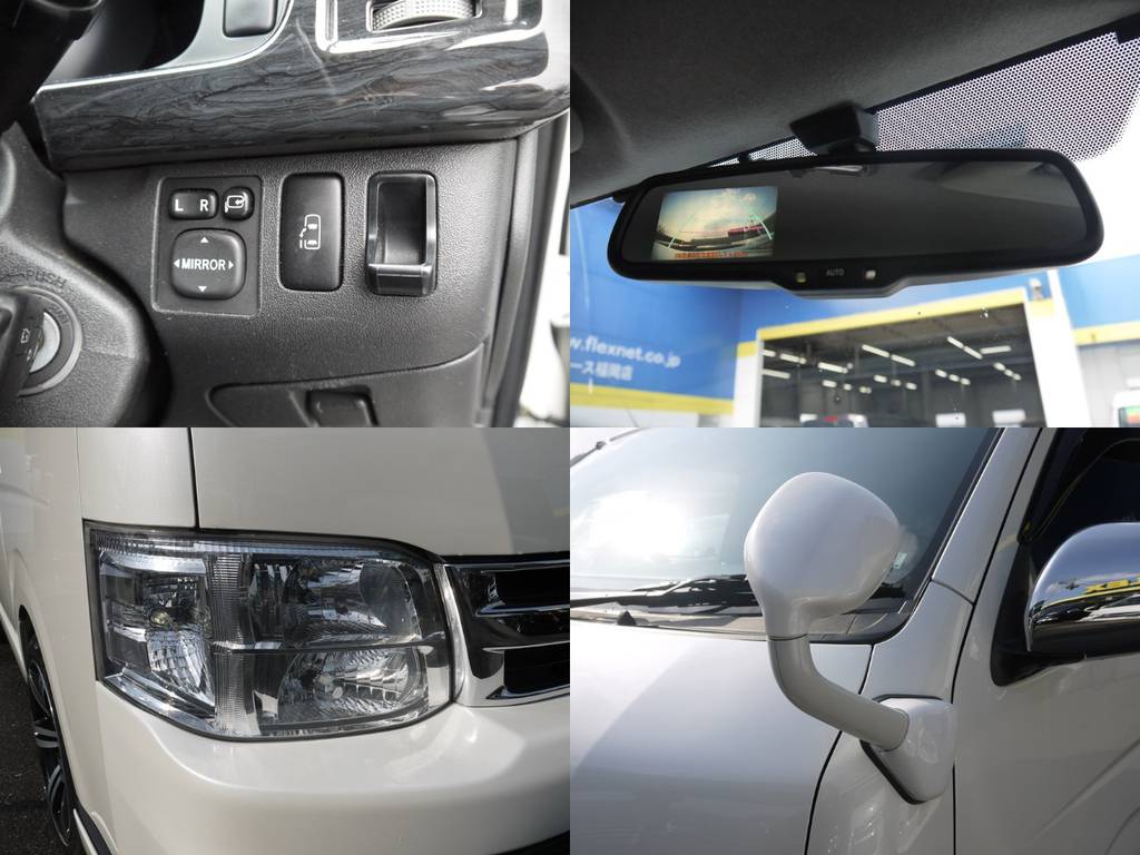 新車時メーカーオプションのＨＩＤ・パワースライドドア・バックカメラ内臓自動防眩ミラーも完備。