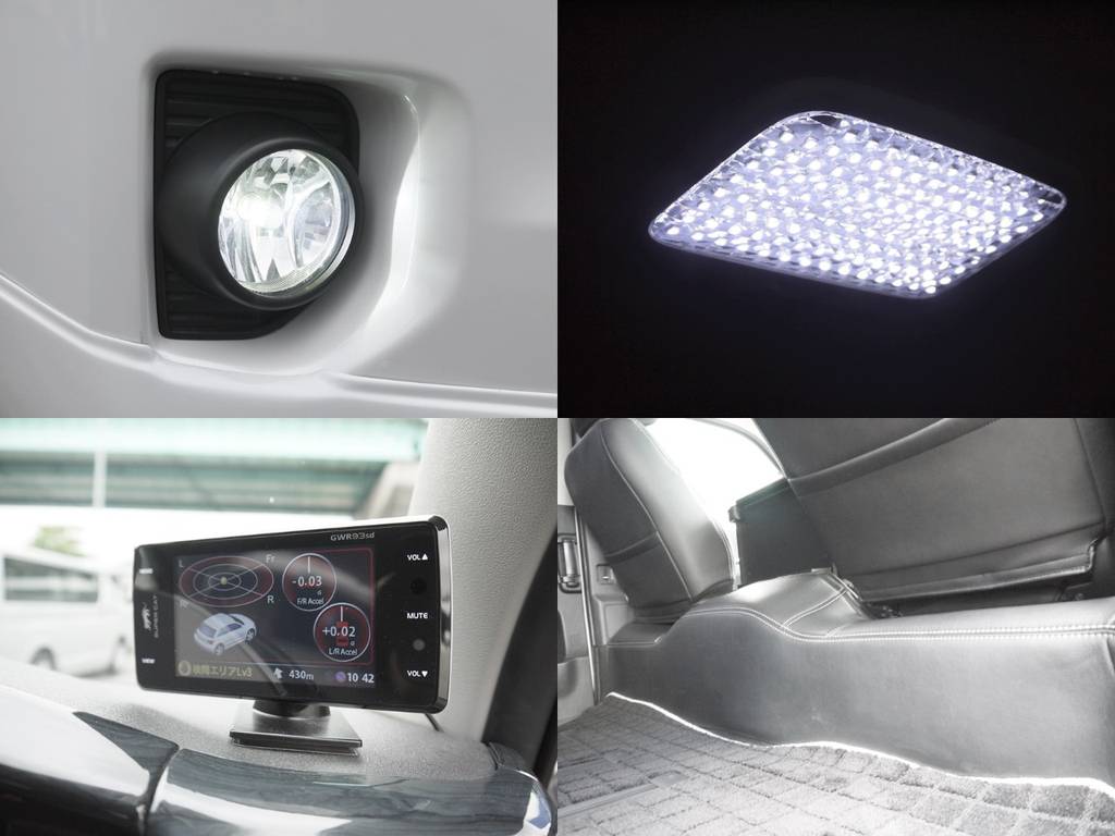 ＬＥＤフォグ・ＬＥＤルームランプ・ユピテルレーダー探知機・デッキカバー等のカスタムも充実！