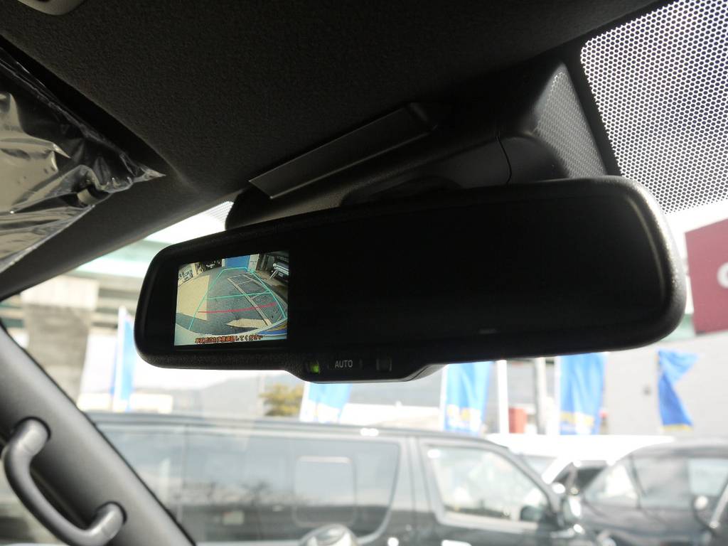 メーカーオプションのバックカメラ内臓自動防眩ミラーも完備！
