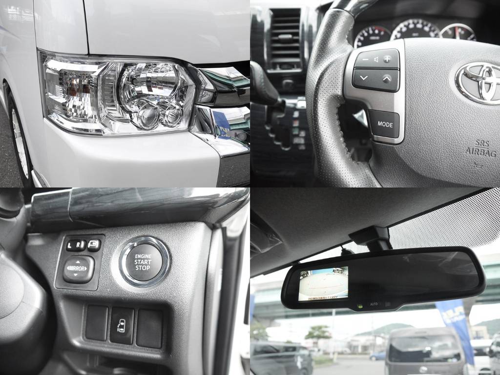 新車時メーカーオプション多数完備！ＬＥＤヘッドライト・バックカメラ内臓自動防眩ミラー・プッシュスタート＆スマートエントリー・ステアリングスイッチ完備！