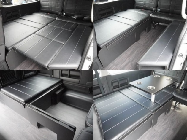 付属のマットを使ってフルフラットベッドにアレンジ可能！車中泊もお楽しみいただけます！