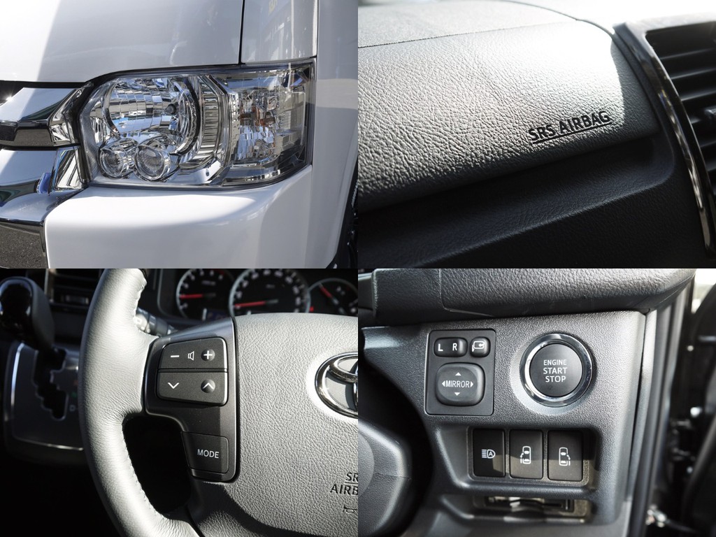 特別仕様車専用装備；ダークメッキ加飾ヘッドライト＆グリル！ＬＥＤヘッドライト・プッシュスタート＆スマートエントリー・ステアリングスイッチは標準装備！両側パワースライドドアも完備！