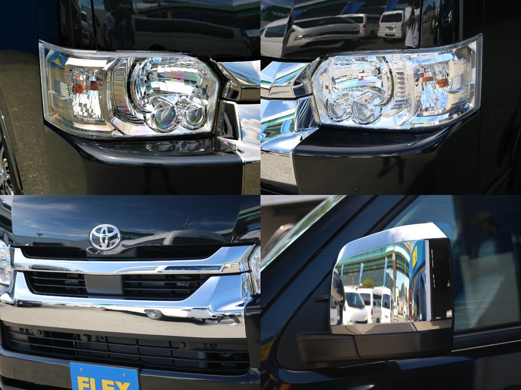 メーカーオプションのLEDヘッドライトを完備！　夜道を明るく照らしてくれます。