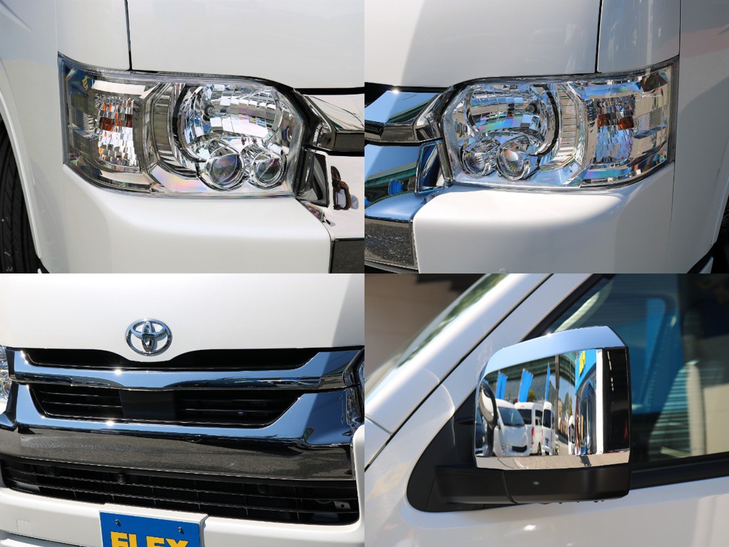 メーカーオプションのLEDヘッドライトを完備！　夜道を明るく照らしてくれます。