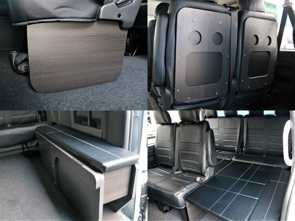ＦＬＥＸ　ゼロワゴンベッドキット・ＦＬＥＸ　ゼロワゴンテーブルを装着！気軽に遠出の際の車中泊もお楽しみいただけます♪3列目にはリクライニング加工を施しております。