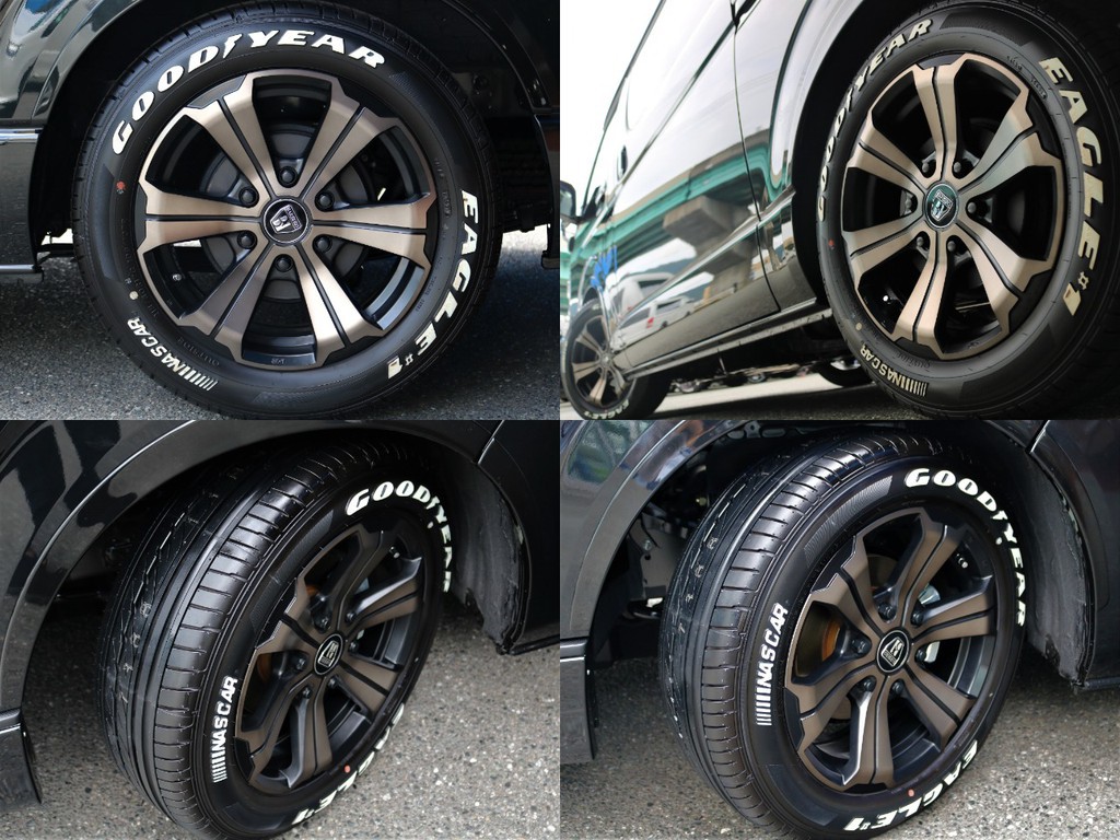 足回りにはFLEX バルベロ アーバングランデ 17inch＆グッドイヤーナスカーホワイトレタータイヤをインストール☆