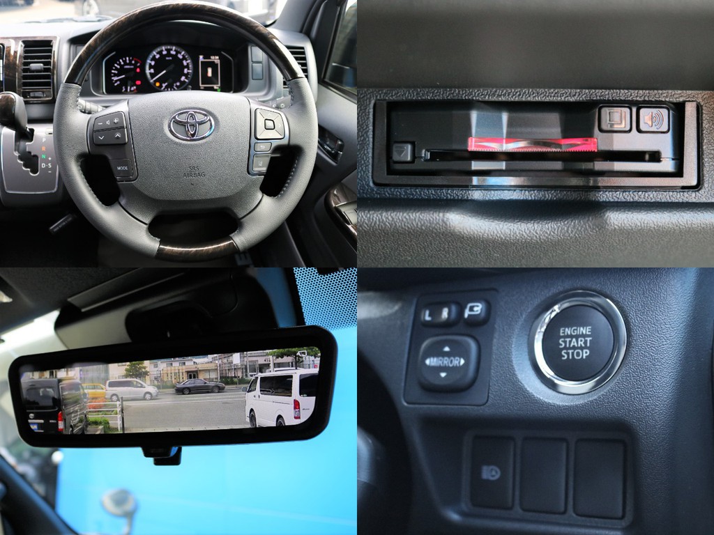 ダークプライムⅡ特別仕様車なので専用の茶木目本革巻きステアリン＆ステアリングリモコンも完備！　ハンドルから手を放す事無くオーディオの音量やTVのチャンネルを変える事が可能です！