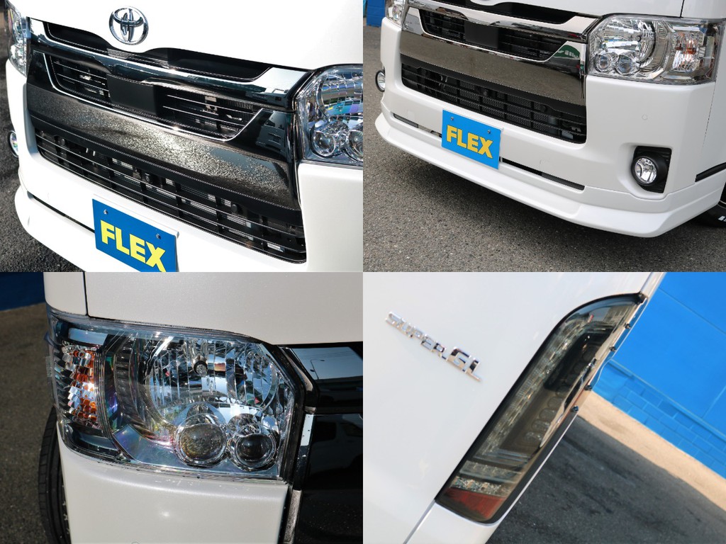 フロント部分が引き締まって見える、ＦＬＥＸ製フロントスポイラーやオーバーフェンダーも装着☆足回りのカスタマイズにも拘っております☆
