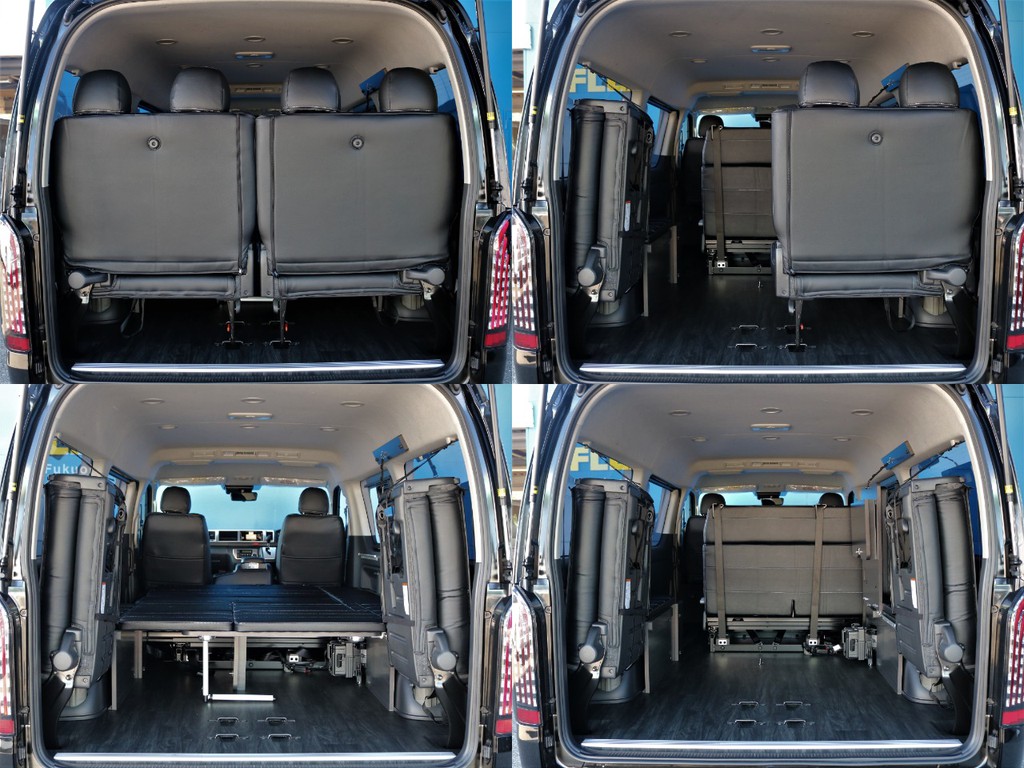 4列目シートを跳ね上げれば、荷物も積み込み可能です！用途に応じてのシート展開が可能です！