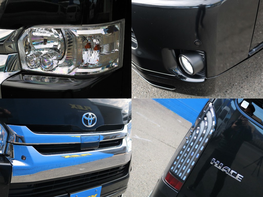 メーカーオプションのLEDヘッドライトを完備！　夜道を明るく照らしてくれます。その他ＦＬＥＸオリジナルの煌ブラックＬＥＤテールも装着されております☆