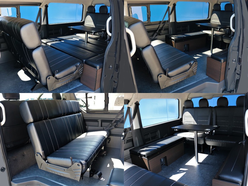 ベンチシートを後ろ向きにした状態です。テーブルを挟んでおしゃべりしながら旅行を楽しむことも可能です♪