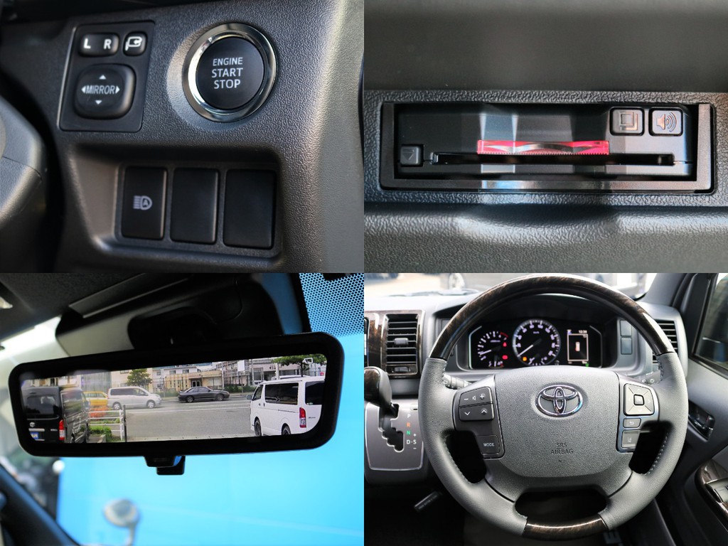 ダークプライムⅡ特別仕様車なので専用の茶木目本革巻きステアリン＆ステアリングリモコンも完備！　ハンドルから手を放す事無くオーディオの音量やTVのチャンネルを変える事が可能です！
