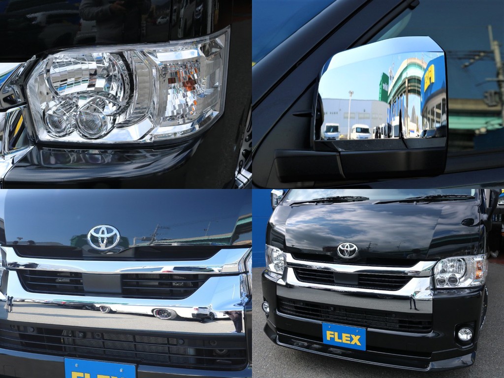 ＦＬＥＸ オリジナルリップスポイラー デルフィーノラインフロントリップを装着済み！　フロント回りが引き締まって見える人気のエアロパーツです。