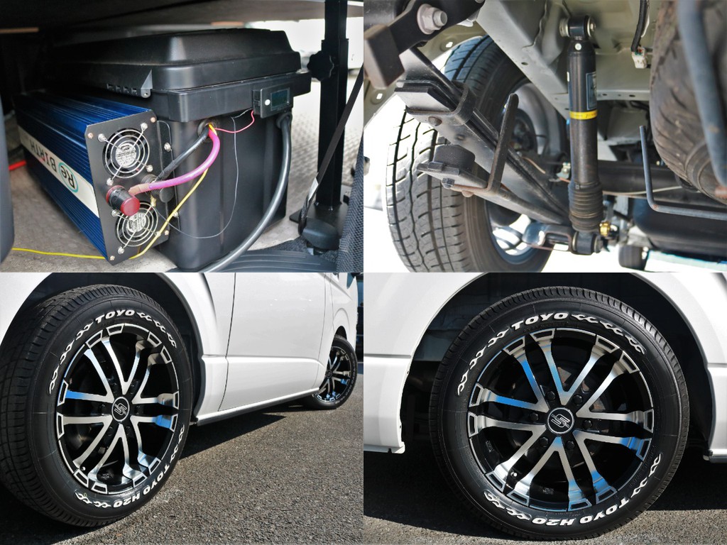 ゼロブレイクS　１７inchAWにTOYO　H20ホワイトレタータイヤを装着☆サブバッテリーや玄武ショックアブソーバー等のカスタムパーツも盛り沢山！