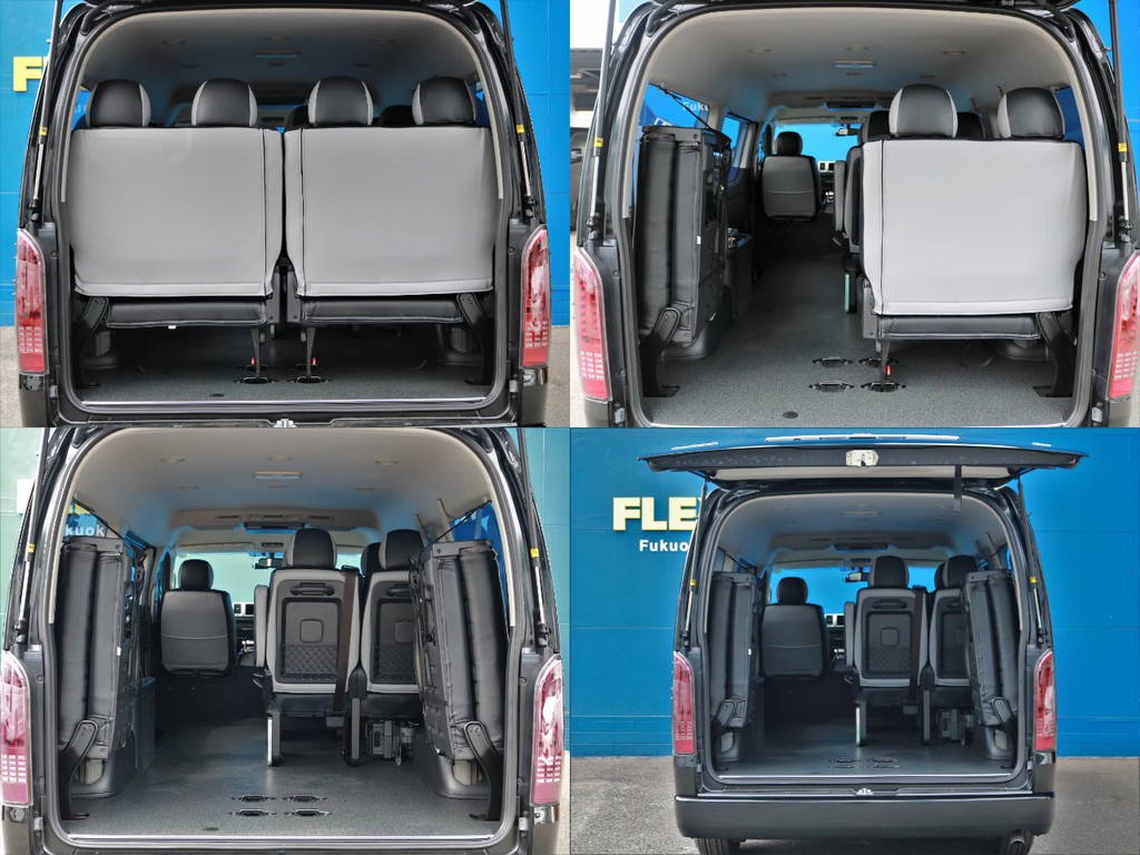 4列目シートは跳ね上げ収納する事が可能です。これによってワゴンなのに広々とした荷室スペースを確保する事が可能となります。