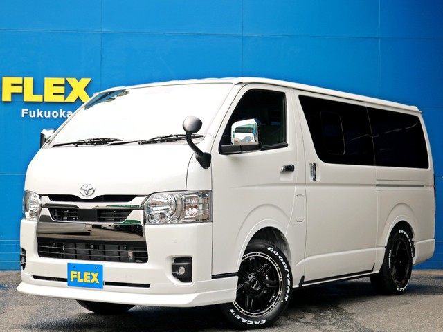 ☆未登録新車☆　FLEXの新提案【フィッシングバン】！　ハイエースVディーゼル４WD「改」をベースに釣りに特化した車両を作り上げました！　暴風の中でも釣りの仕掛けを作り直せるハイエースです！