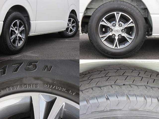 純正１５インチアルミ＆タイヤです、もちろん車検対応品です♪