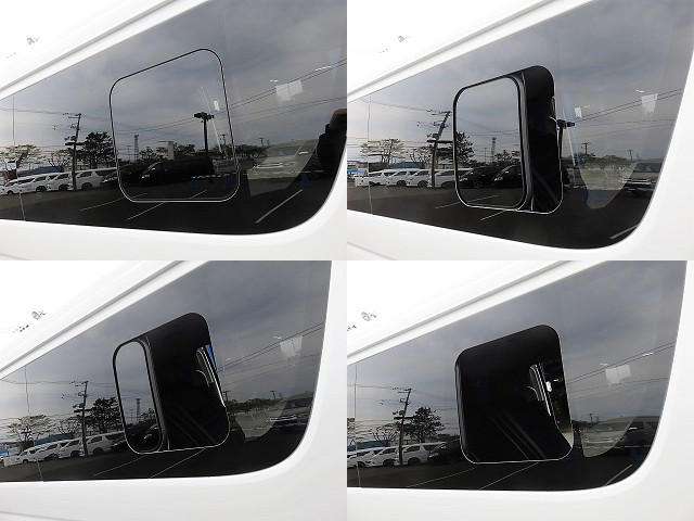 車内泊の際に重宝するスライド式ガラス♪