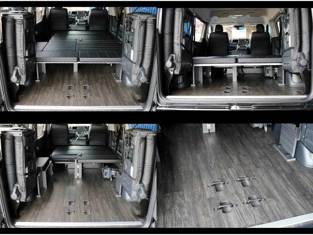 最後列シートを跳ね上げれば荷物もたっぷり積めちゃいます！重歩行用フロア施工で防音効果やお手入れも楽々です！
