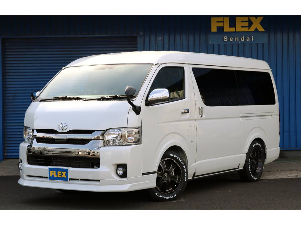 マイナーチェンジ後トヨタセーフティーセンスP搭載モデル！新車ハイエースVワイド特別仕様車ダークプライム２．７ガソリン４ＷＤ寒冷地仕様！