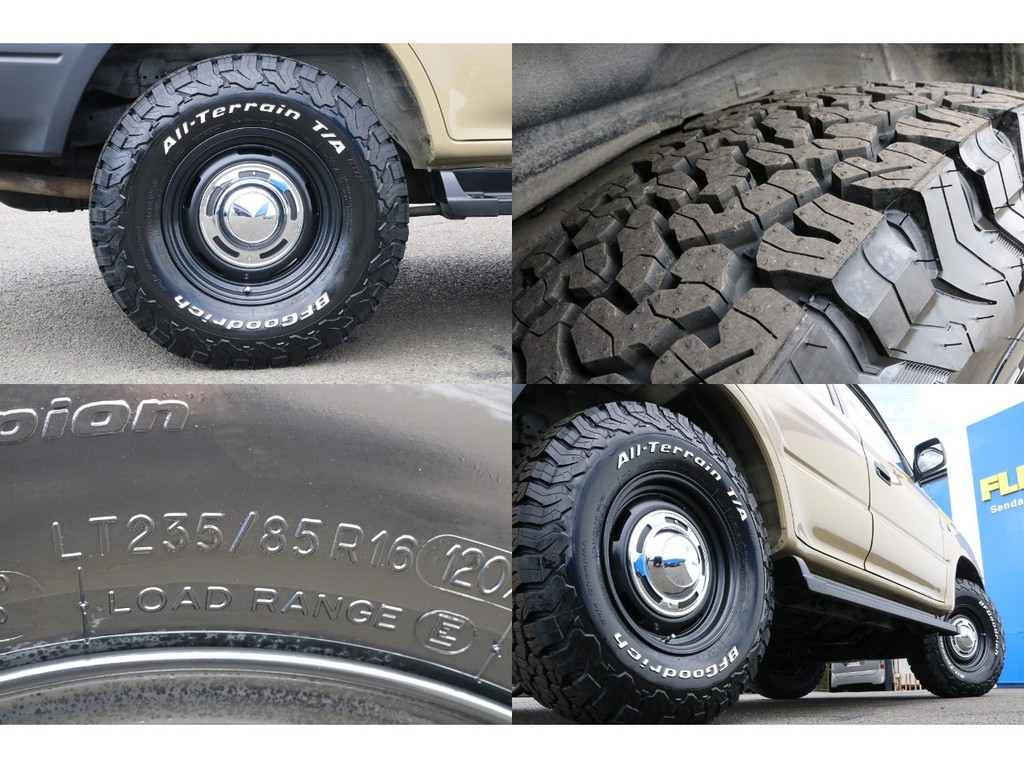 ＤＥＡＮクロスカントリー１６inchホイール＆ＢＦグッドリッチ　ＫＯ２の新品セットとなります★背面タイヤまでの５本セットで揃えてあります♪