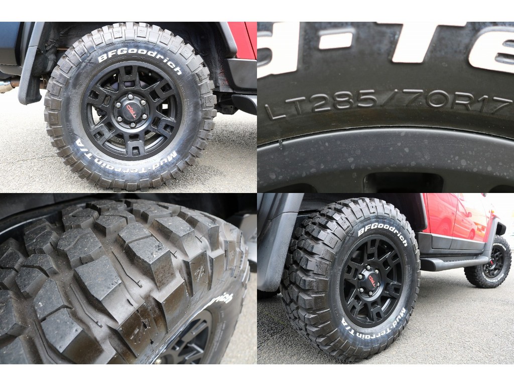 人気の高いＴＲＤホイールと２８５ＭＴタイヤがインストール済！腰下のカラーとの相性は抜群です♪