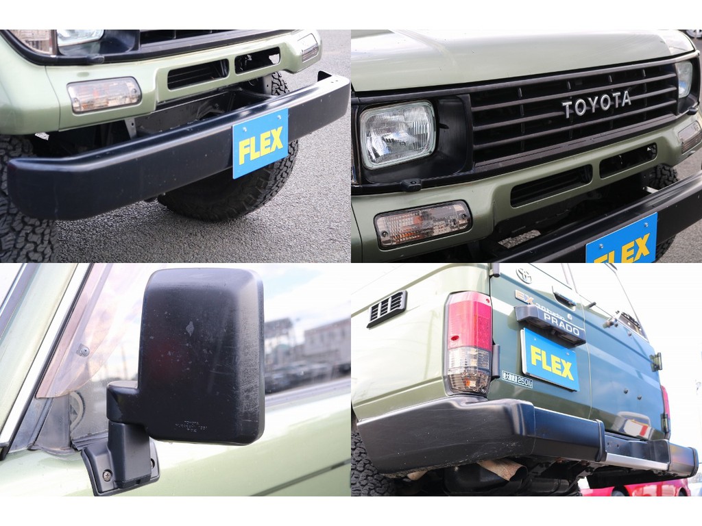 ＴＯＹＯＴＡ横文字グリルや前後バンパーやミラーをマットブラックに塗装しており、全体的に無骨でワイルドな印象を与えてくれます♪