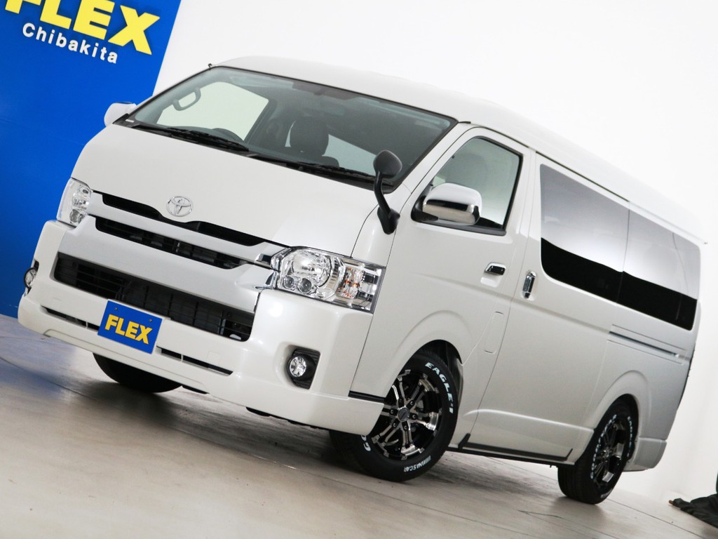 新車未登録　ハイエースワゴンＧＬ　ガソリン４ＷＤ　１０人乗り３ナンバー登録　寒冷地仕様　トヨタ車体特別架装車【ファインテックツアラー】！