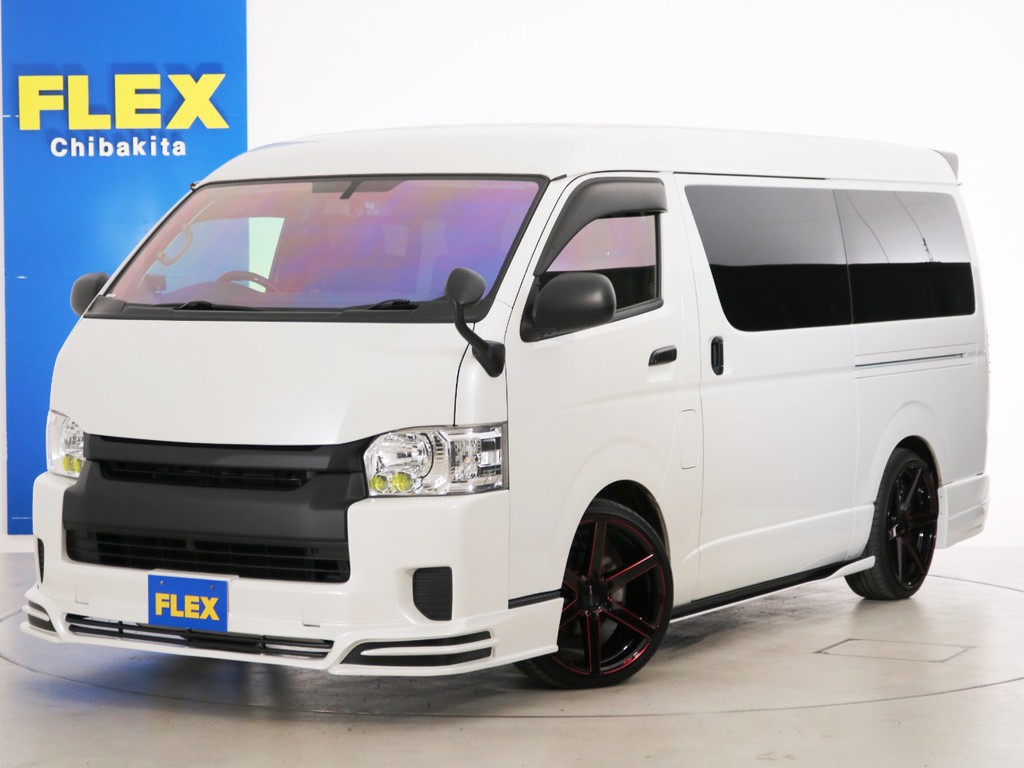 Ｈ２９年　買取直販　７．６万ｋｍ　ハイエースワゴンＧＬ　ガソリン２ＷＤ　フルエアロカスタムＰＫＧ！