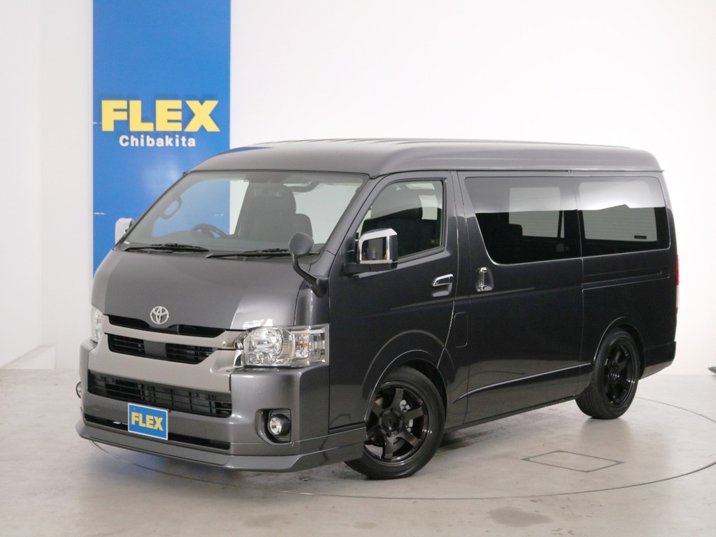 新車未登録　ハイエースバン　ワイド　Ｓ－ＧＬ　特別仕様車【ダークプライムⅡ】　ディーゼルターボ２ＷＤ　５人乗り１ナンバー登録　カスタムＰＫＧ！