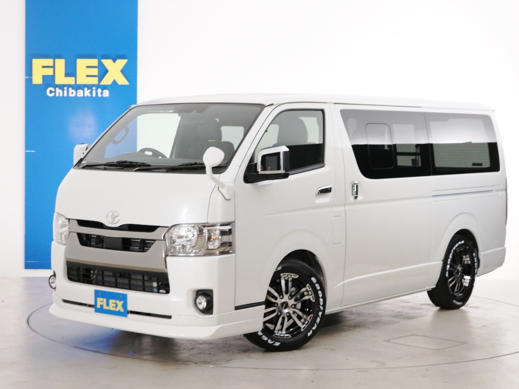 新車未登録　一部改良後　ハイエースバン　Ｓ－ＧＬ　特別仕様車【ダークプライムⅡ】　５人乗り４ナンバー登録　ガソリン２ＷＤ　ライトカスタムＰＫＧ！