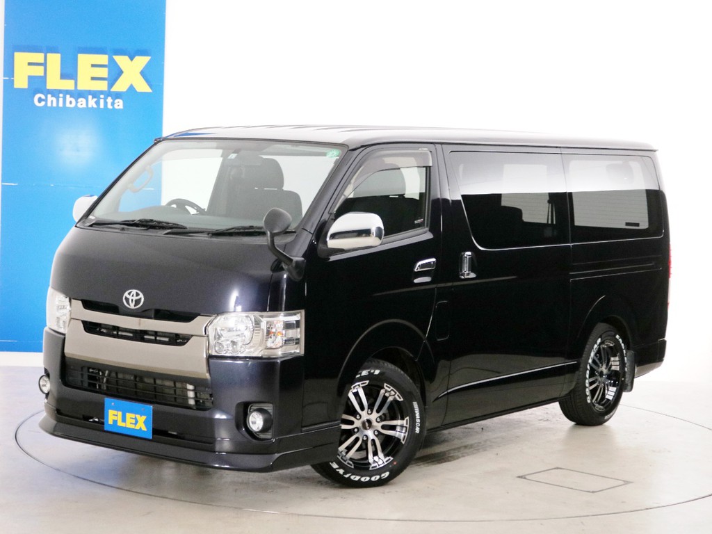 Ｈ２９年　５．９万ｋｍ　ハイエースバン　Ｓ－ＧＬ　特別仕様車【ダークプライムⅡ】　５人乗り４ナンバー登録　ガソリン２ＷＤ　ライトカスタムＰＫＧ！