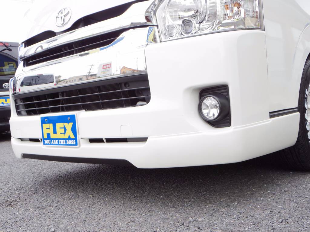 フロントにはFLEXオリジナルフロントリップスポイラー装着済みです！