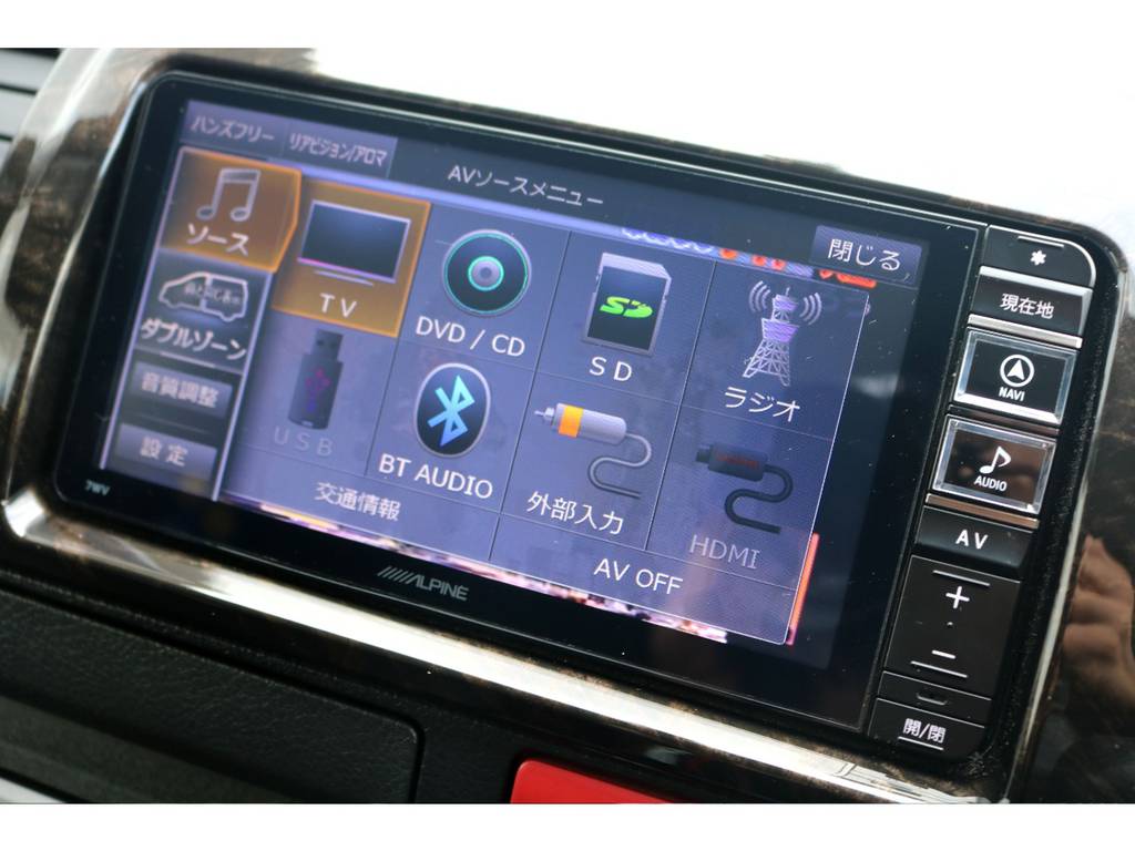 アルパイン ＳＤナビを搭載！！フルセグ視聴、ＣＤ録音、ＤＶＤ再生可！！