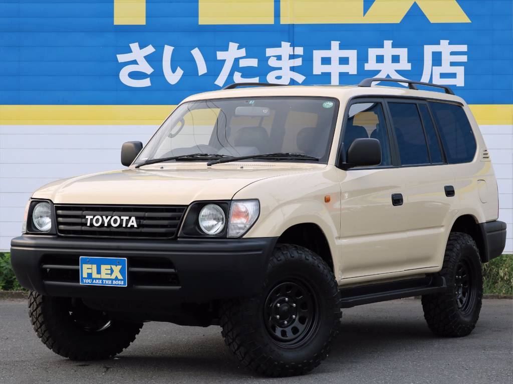 ９５プラド丸目ナロークラシック★大人気ベージュ×マットブラックカラーで完成です！！頑丈な２．７?ガソリンエンジン♪嬉しい低走行車両！新品ナビ！