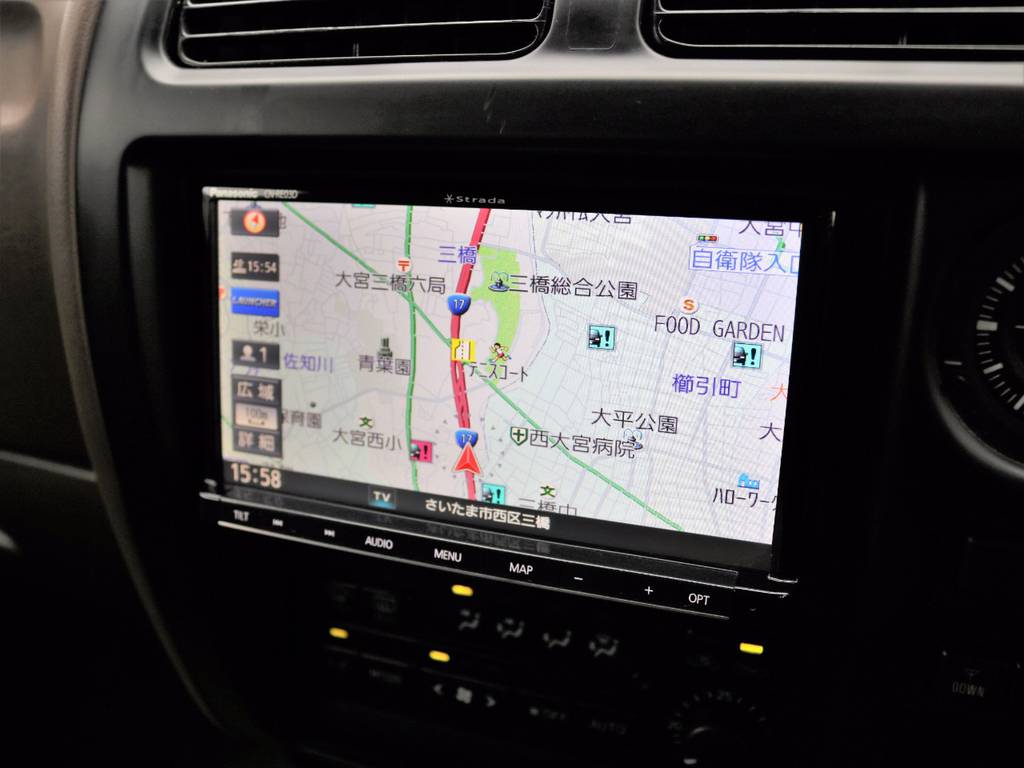 パナソニック製フルセグ地デジ対応ＳＤナビを新品装着！！ミュージックサーバー（ＳＤ録音）やＢｌｕｅｔｏｏｔｈオーディオにも対応し、ドライブに欠かせない相棒となります(^^)/