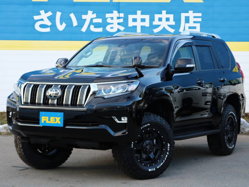 トヨタセーフティセンスが採用された新型プラドの未登録車両、人気のブラックが新規入庫です！１５０プラドの新車をご検討の方、販売実績多数の当店にぜひご相談ください(^^)/