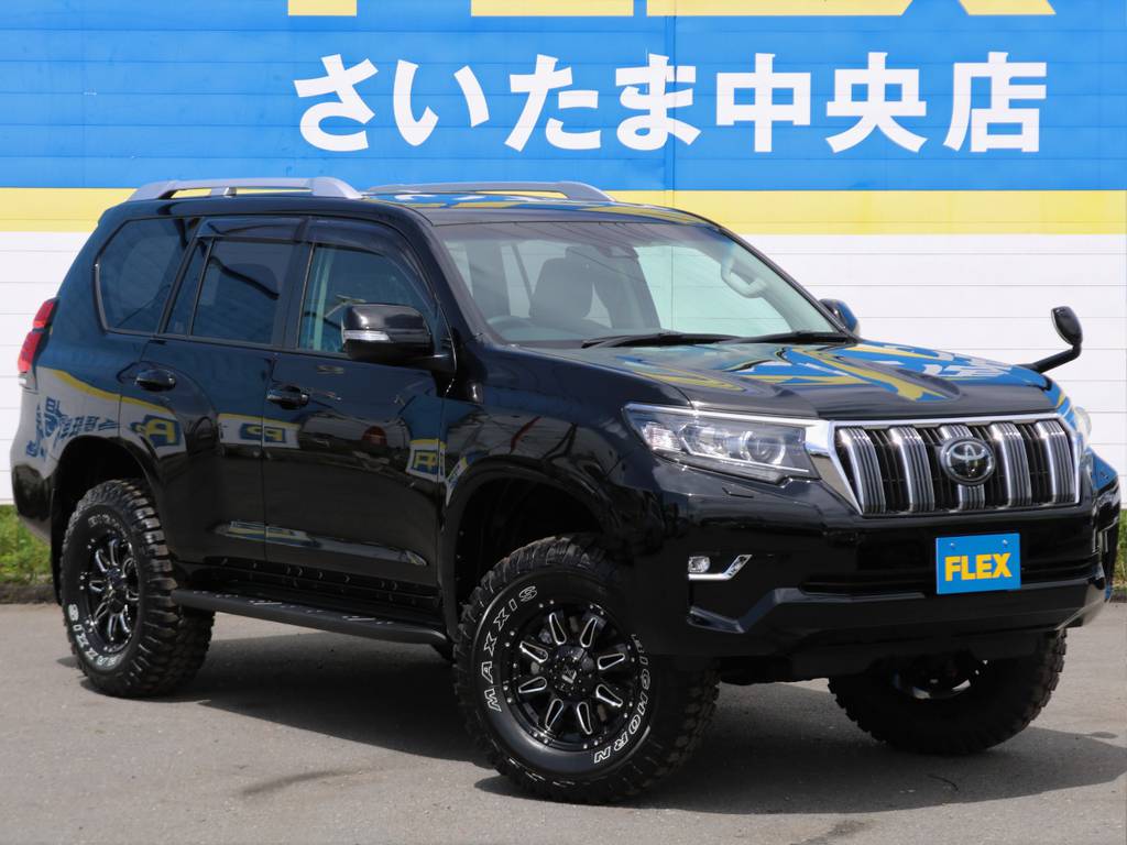 ＦＬＥＸ２インチＵＰコイル＆オフロードタイヤ・アルミホイールを新品装着！やっぱりプラドにはこのスタイルが似合いますね☆