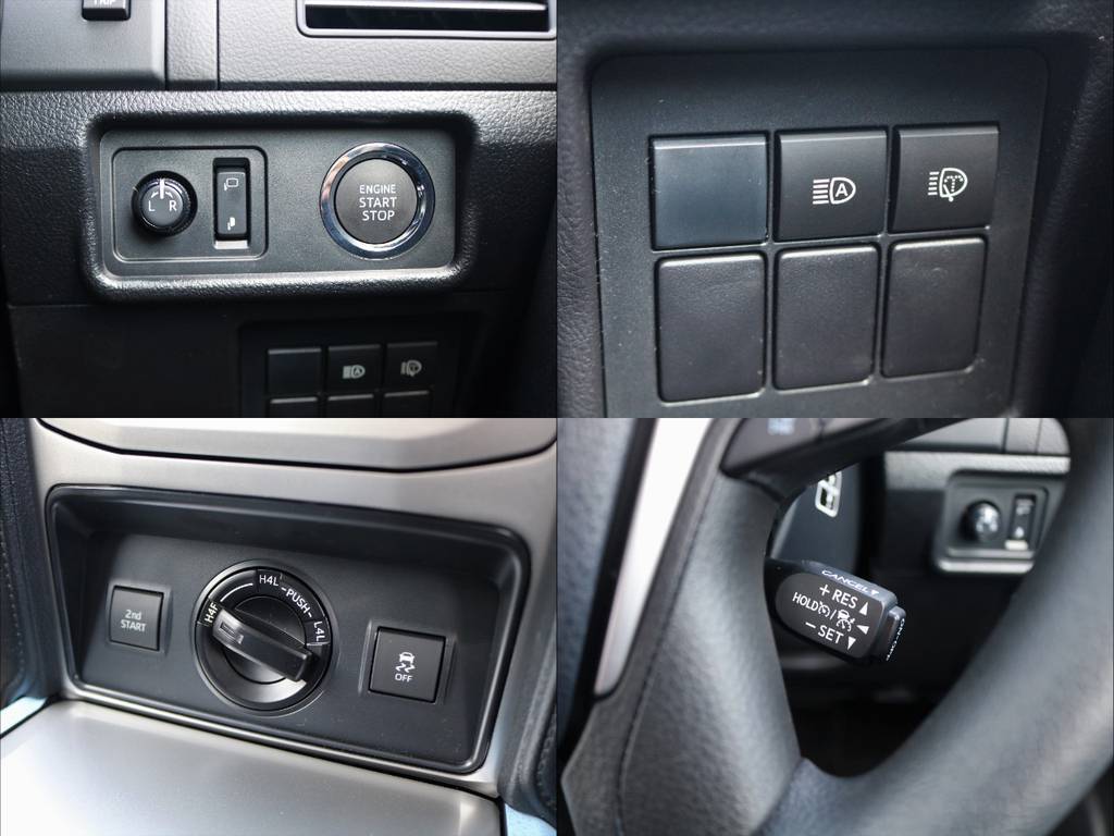 レクサスの上級セダンではなく、副変速機を備える本格四駆だというのに・・スマートキー＆プッシュスタートシステム、オートマチックハイビーム、レーダークルーズコントロールなど全て標準装備というのが驚きです。