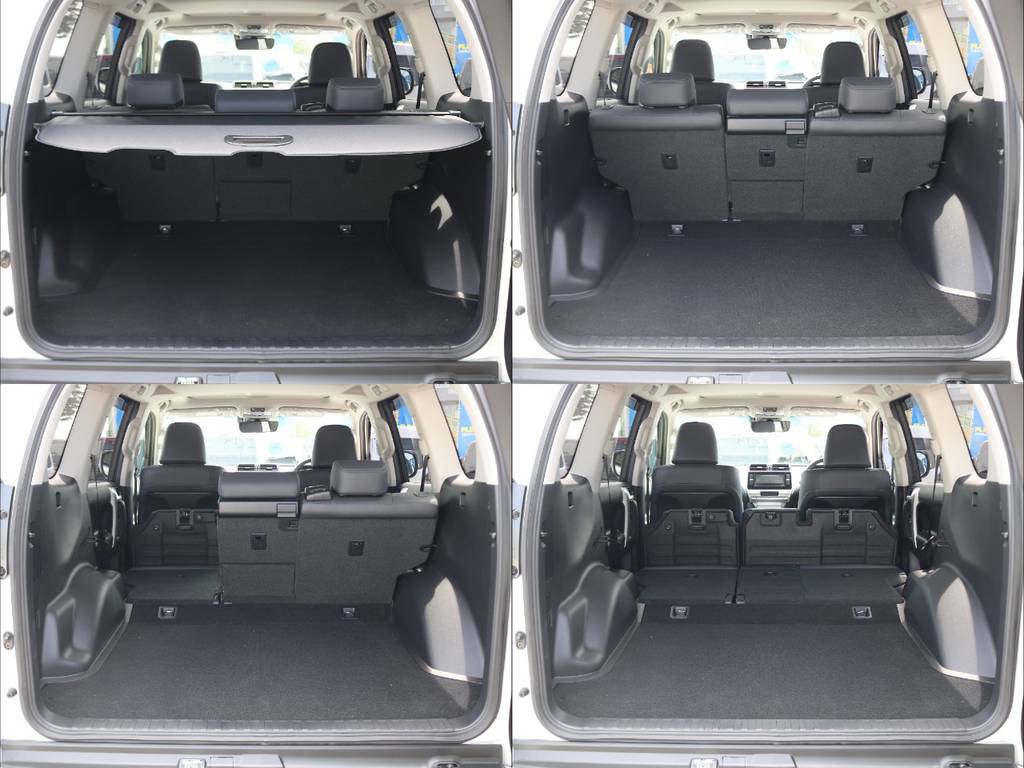 ５人乗りの車両は何といってもその荷室の広さがうれしいポイント★分割可倒式の後席を上手に活用すればさらに荷室の拡充も容易です♪