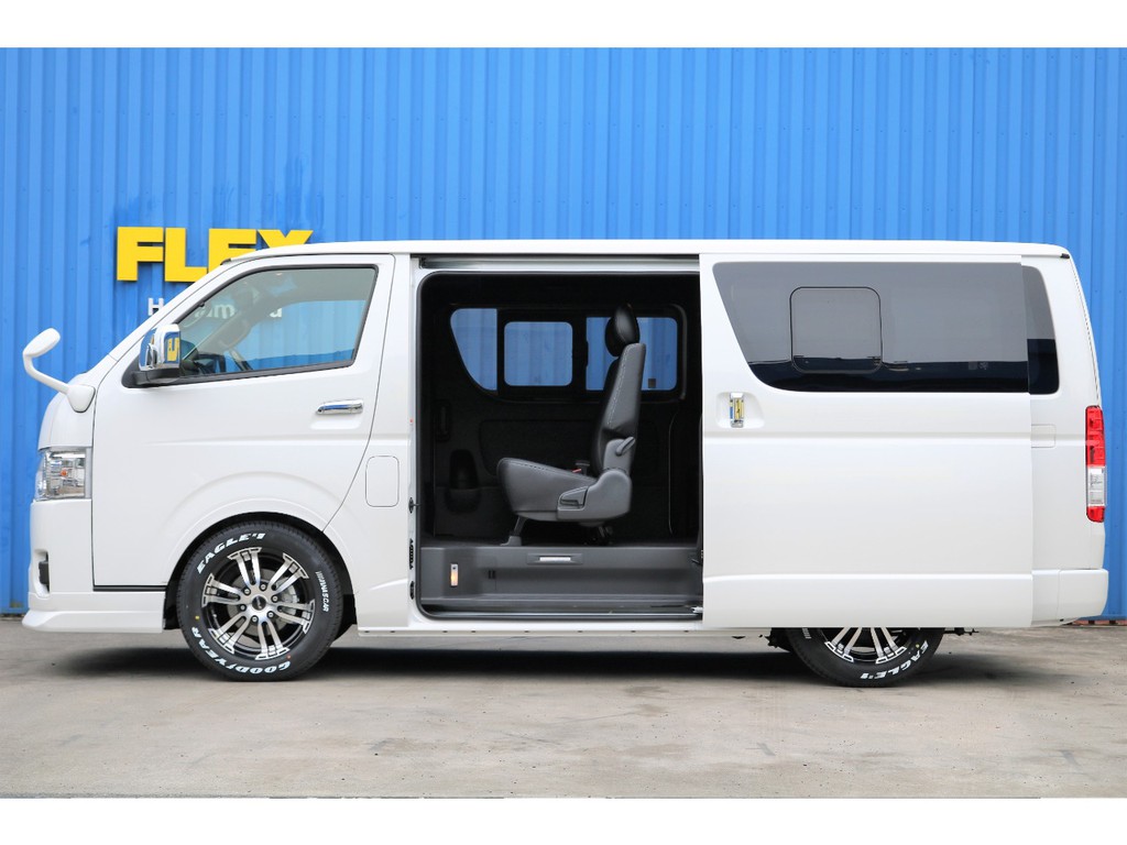 ２インチローダウン、ＦＬＥＸフロントスポイラー、ＦＬＥＸオーバーフェンダー、ＦＬＥＸホイールＤＥＬＦ０２、グッドイヤーナスカータイヤ♪