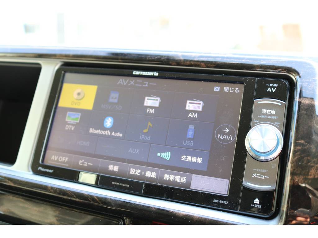ＣＤ、ＤＶＤ、フルセグＴＶ、Bluetoothも対応しております！