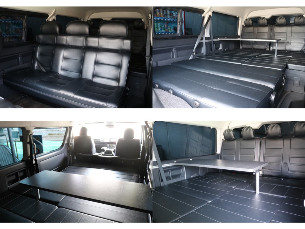 セカンドシートを展開して頂く事でフルフラットのベット空間となります！室内空間は広く車中泊等大活躍です♪