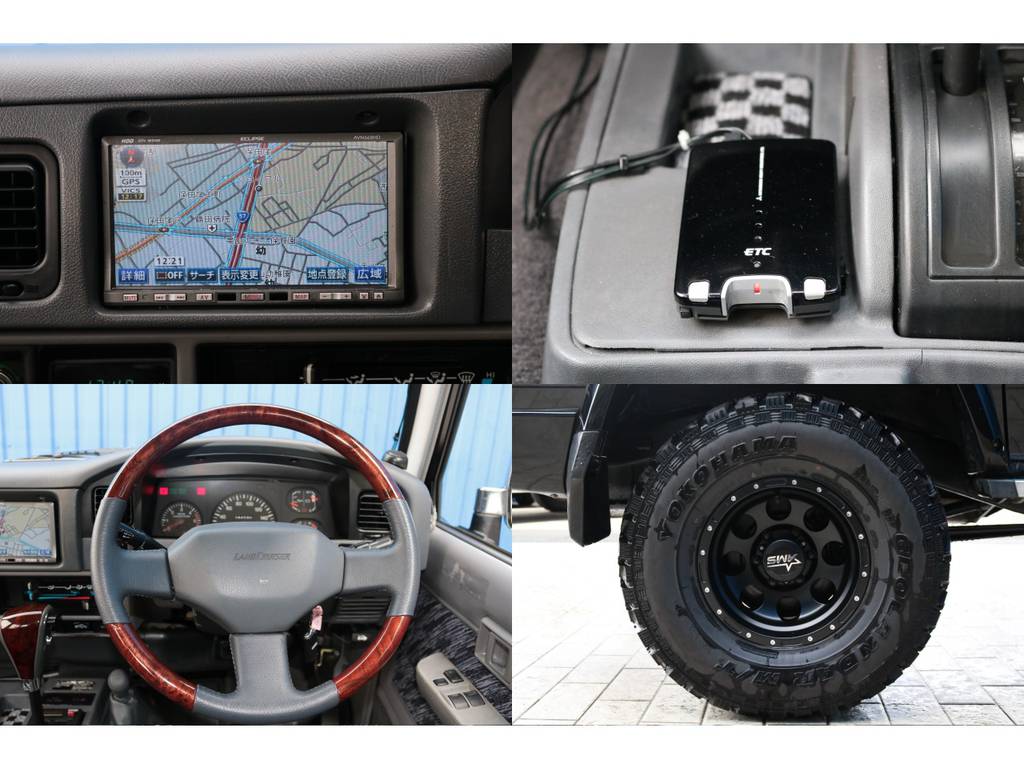 社外フルセグHDDナビ・ETC・ウッドコンビハンドル・新品AMSアルミホイール＆YOKOHAMAジオランダーMT